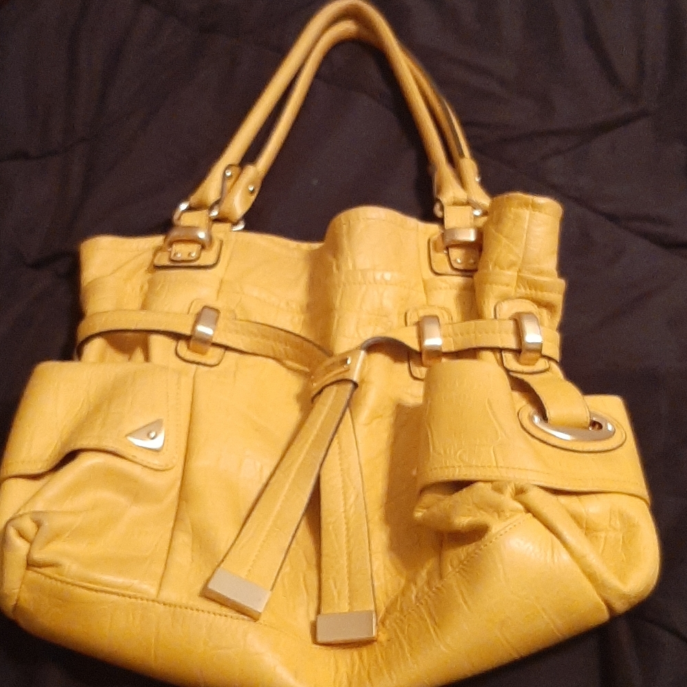 Yellow Leather B. Makowsky Purse